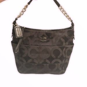 Coach black jacquard optic c tote bag